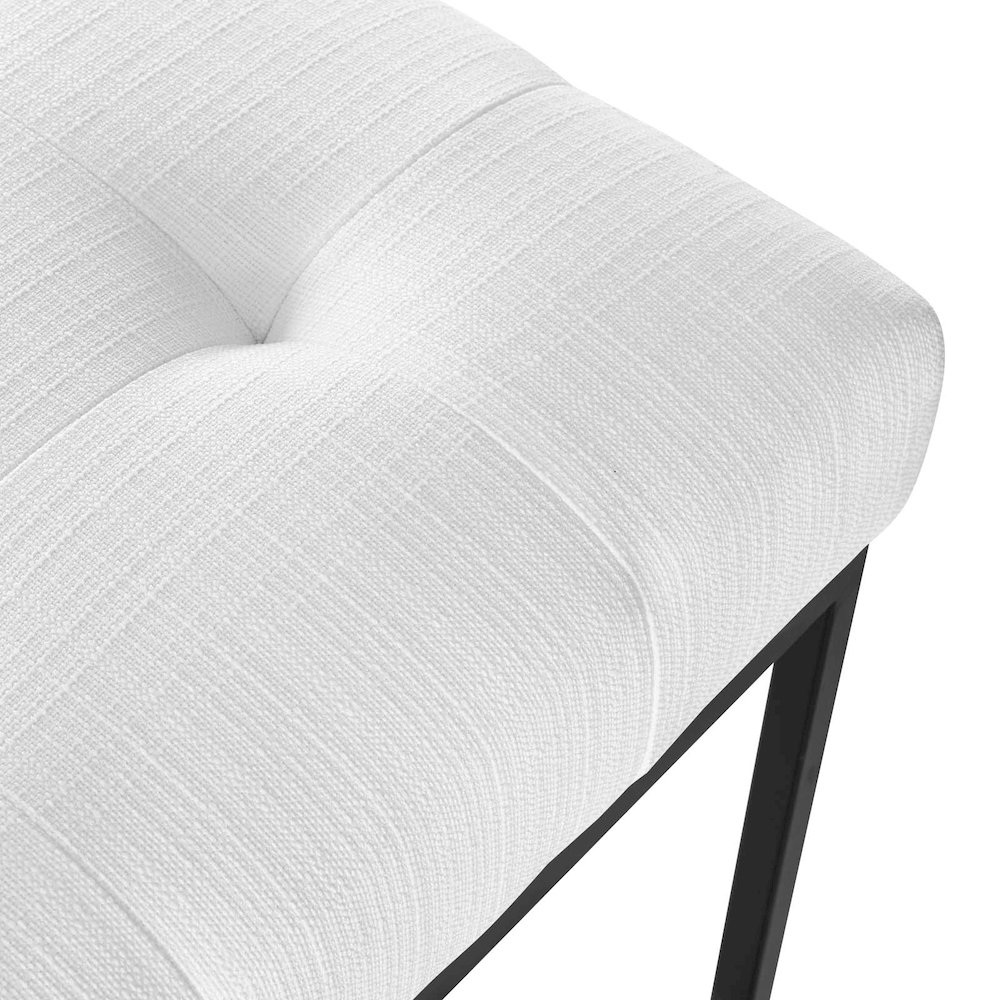 Privy Black Stainless Steel Upholstered Fabric Dining Chair. Picture 6