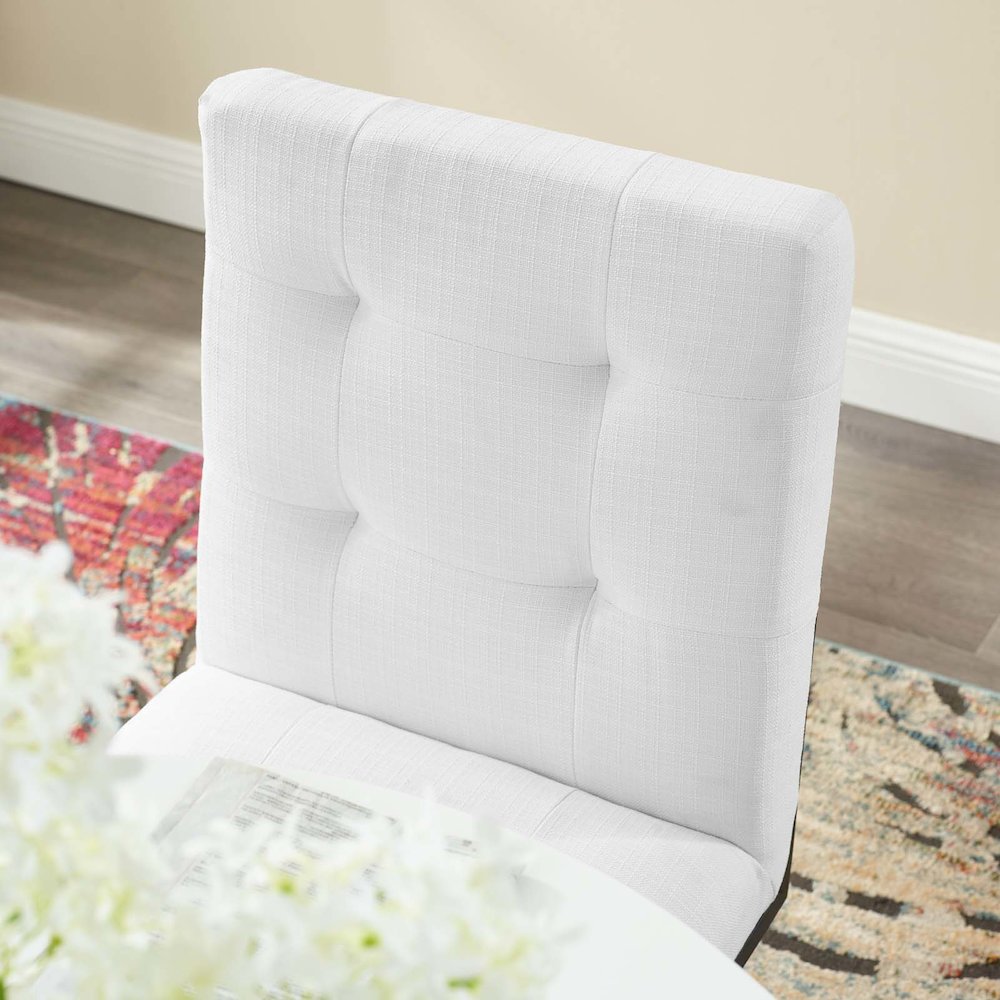 Privy Black Stainless Steel Upholstered Fabric Dining Chair. Picture 8