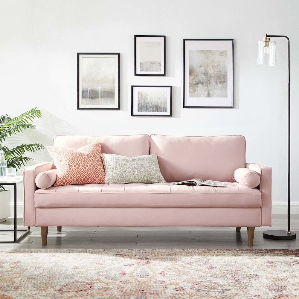 Valour Performance Velvet Sofa. Picture 8