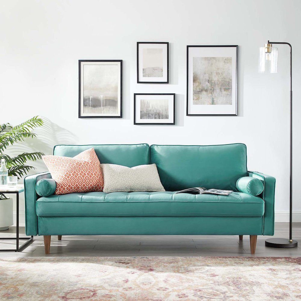 Valour Performance Velvet Sofa. Picture 8