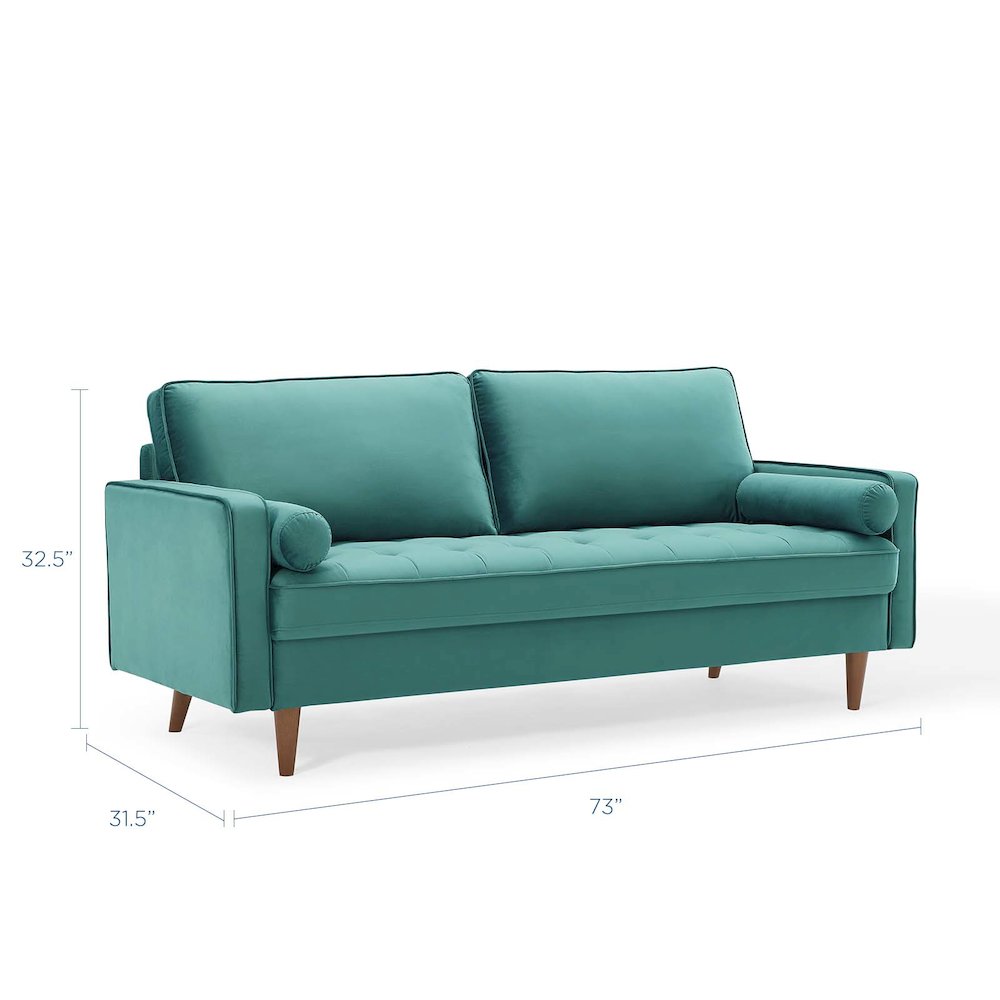 Valour Performance Velvet Sofa. Picture 3