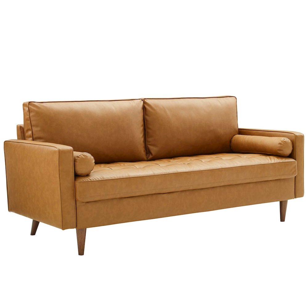 Valour Tufted Vegan Leather Sofa. Picture 1