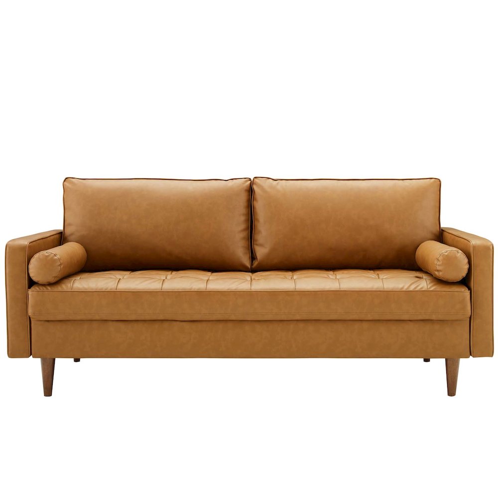 Valour Tufted Vegan Leather Sofa. Picture 7