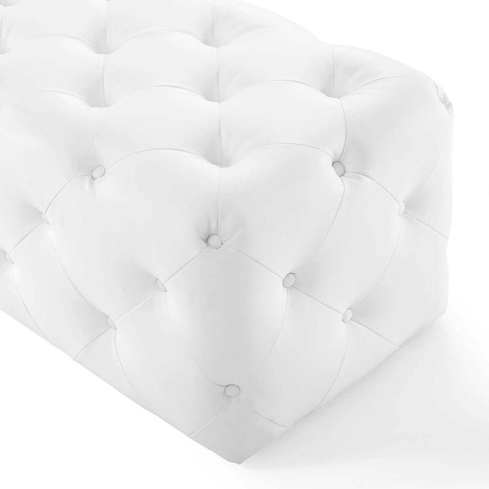 Amour 48" Tufted Button Entryway Faux Leather Bench. Picture 5