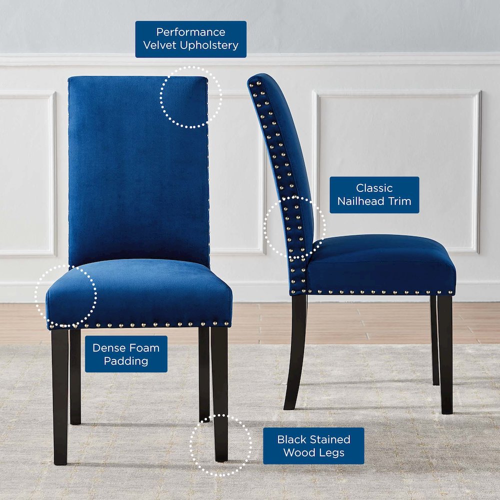 Parcel Performance Velvet Dining Side Chairs Set of 2. Picture 2