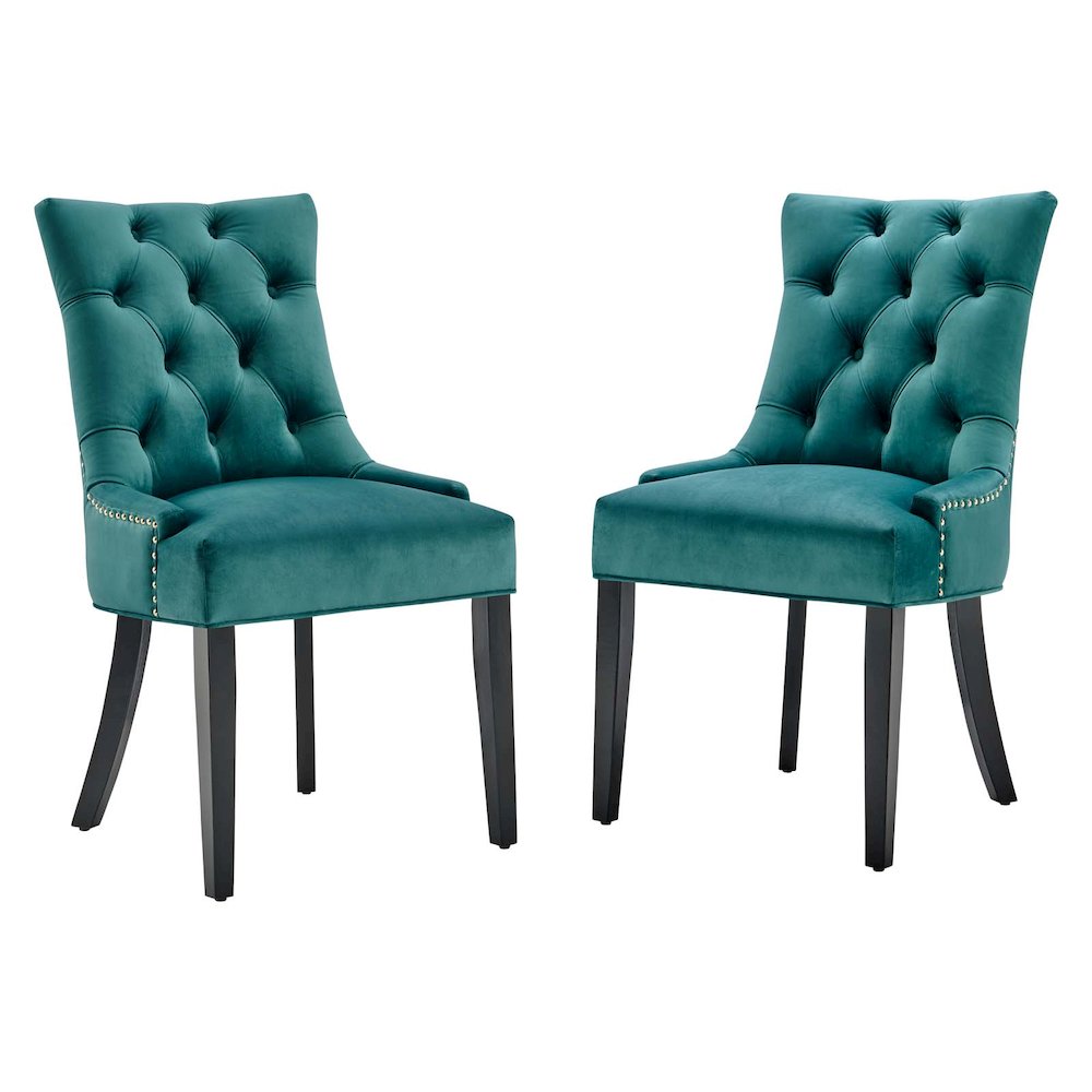 Regent Tufted Performance Velvet Dining Side Chairs Set of 2. Picture 1