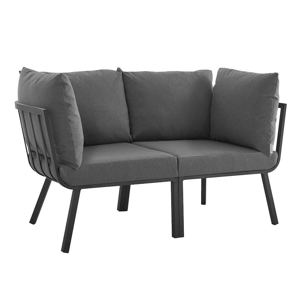 Riverside 2 Piece Outdoor Patio Aluminum Sectional Sofa Set. Picture 1