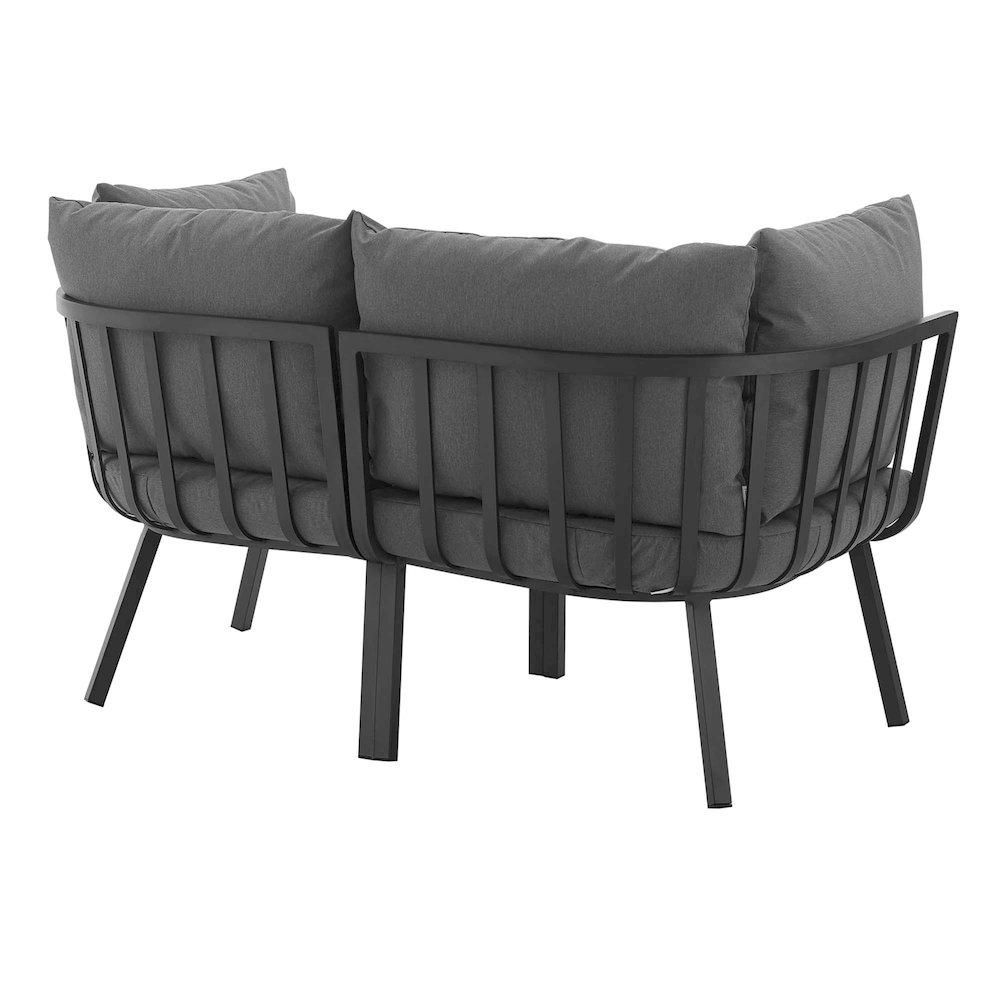 Riverside 2 Piece Outdoor Patio Aluminum Sectional Sofa Set. Picture 4