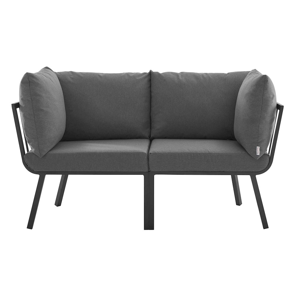 Riverside 2 Piece Outdoor Patio Aluminum Sectional Sofa Set. Picture 5