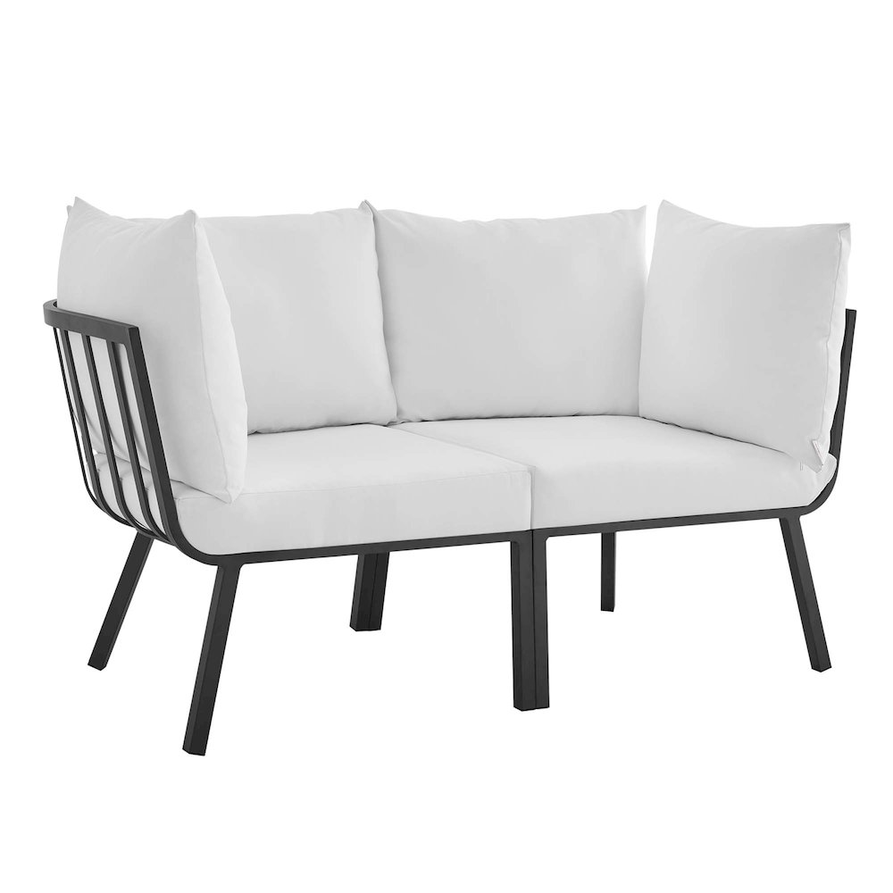 Riverside 2 Piece Outdoor Patio Aluminum Sectional Sofa Set. Picture 1