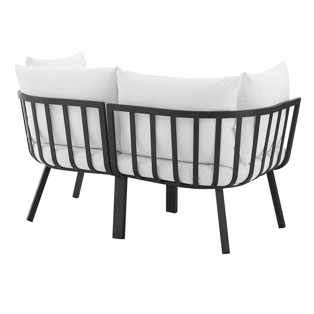 Riverside 2 Piece Outdoor Patio Aluminum Sectional Sofa Set. Picture 4