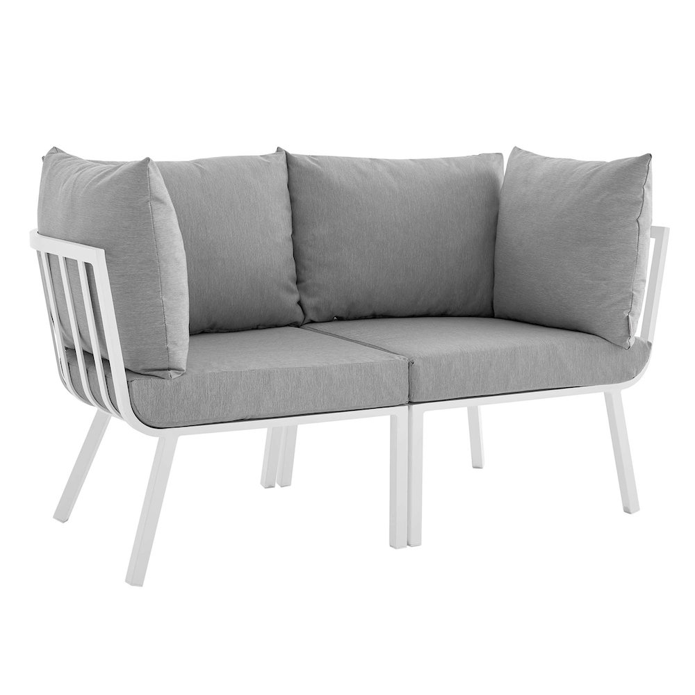 Riverside 2 Piece Outdoor Patio Aluminum Sectional Sofa Set. Picture 1