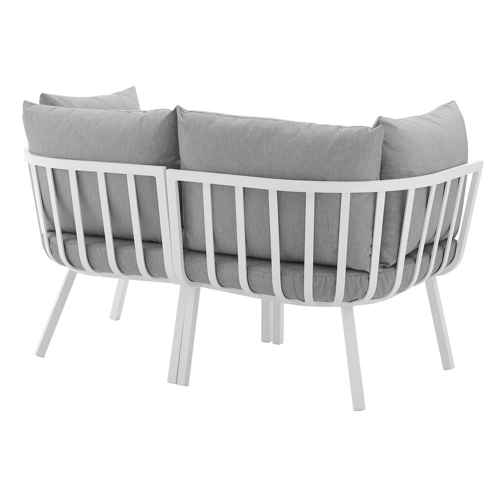 Riverside 2 Piece Outdoor Patio Aluminum Sectional Sofa Set. Picture 4