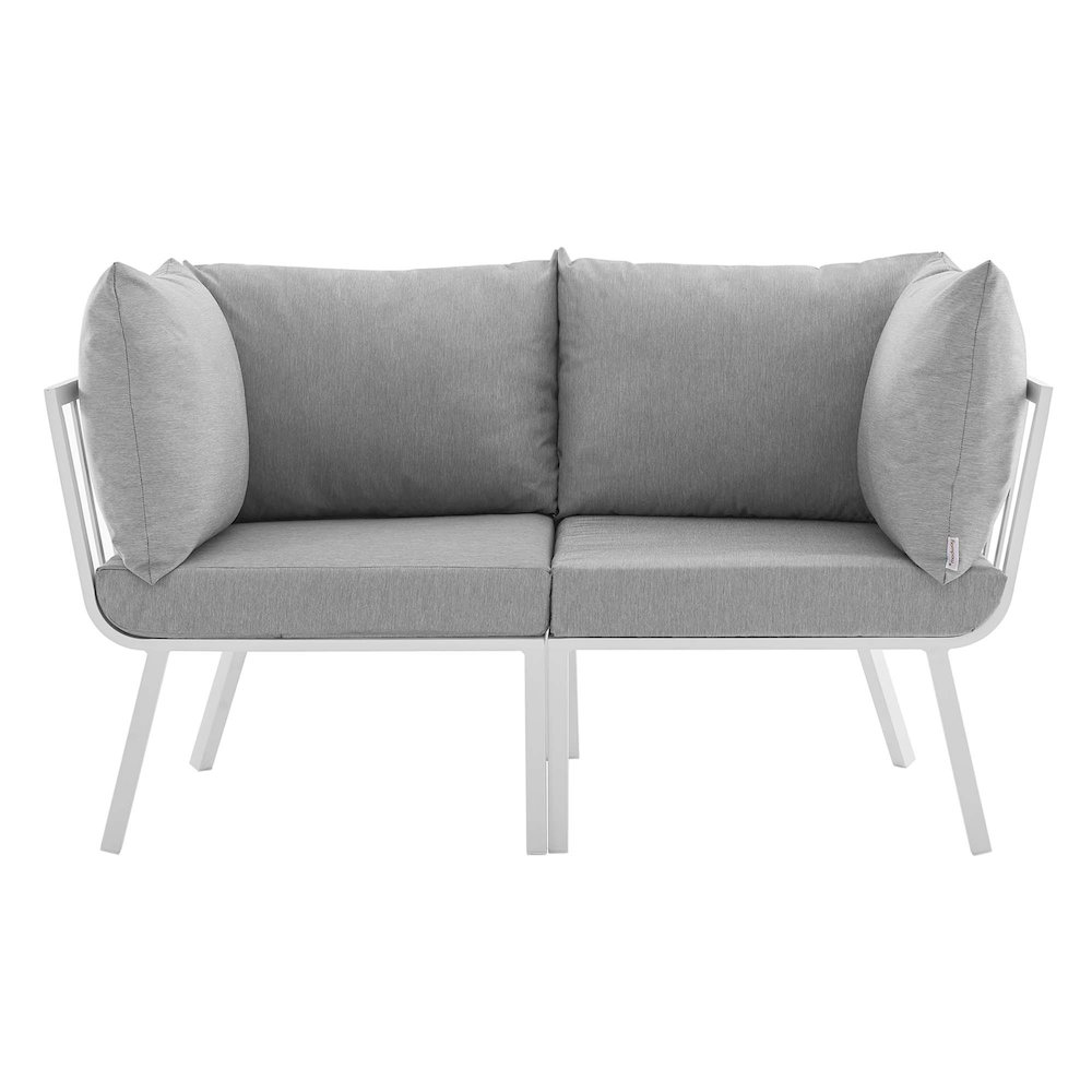 Riverside 2 Piece Outdoor Patio Aluminum Sectional Sofa Set. Picture 5