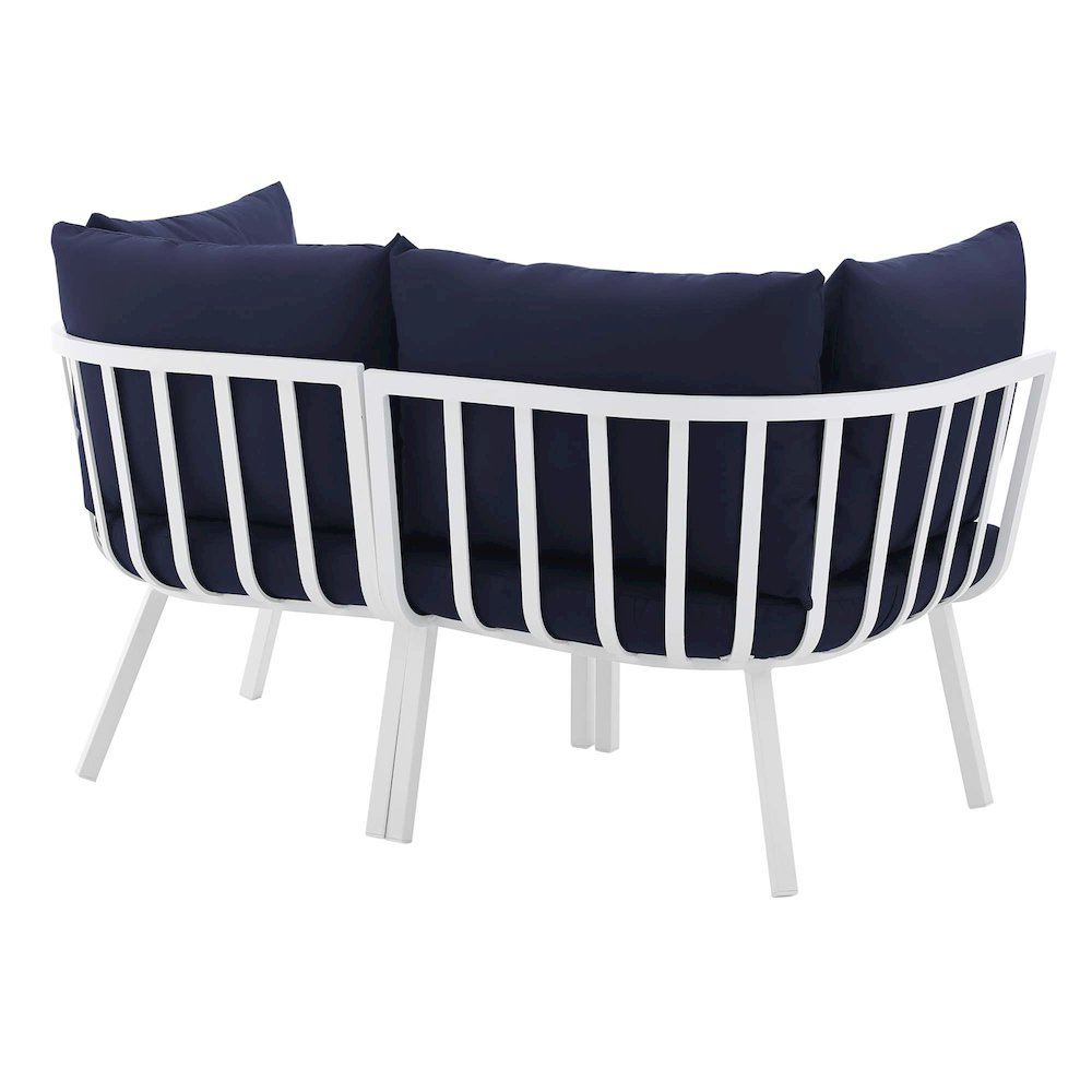 Riverside 2 Piece Outdoor Patio Aluminum Sectional Sofa Set. Picture 4
