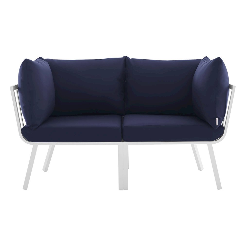 Riverside 2 Piece Outdoor Patio Aluminum Sectional Sofa Set. Picture 5