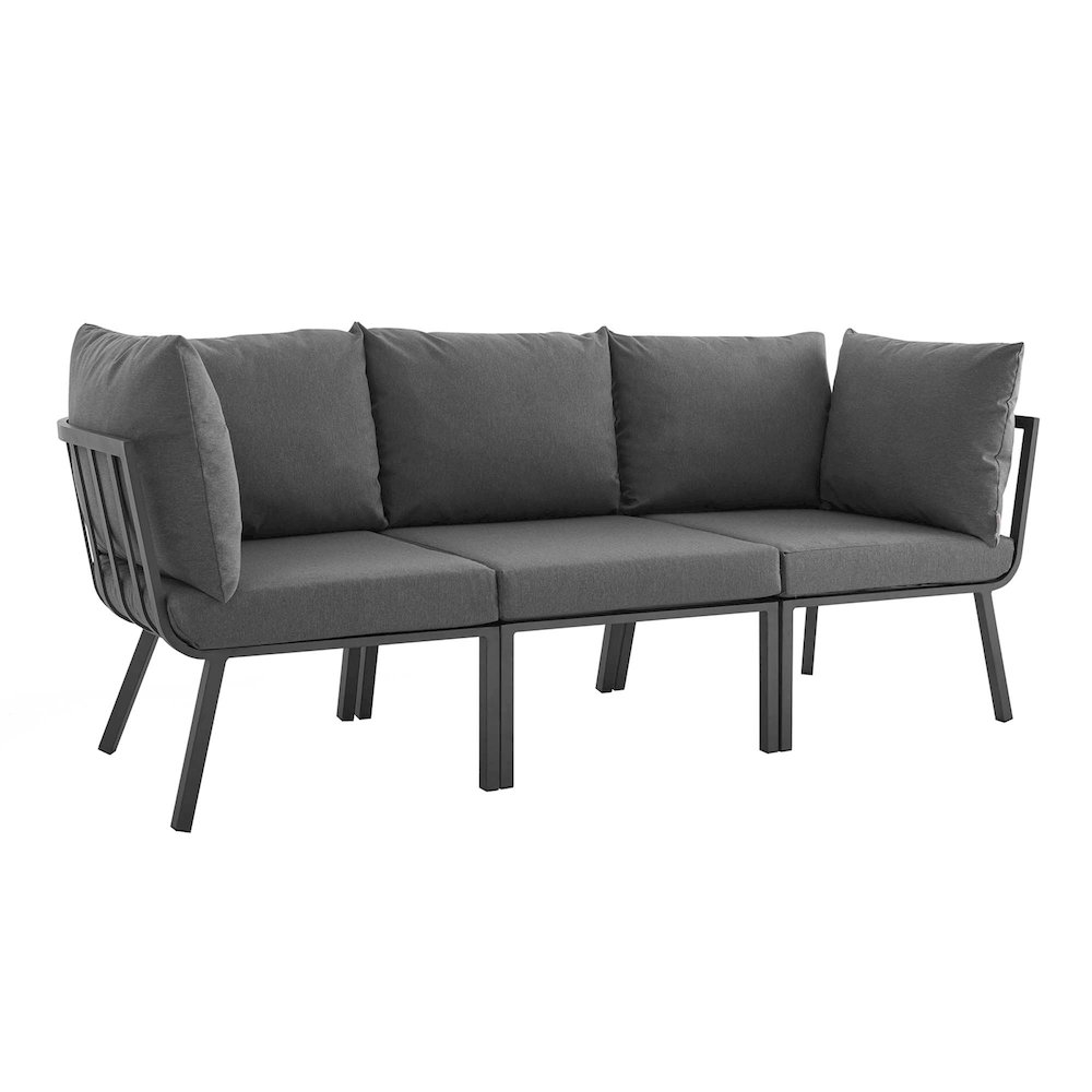 Riverside 3 Piece Outdoor Patio Aluminum Sectional Sofa Set. Picture 1