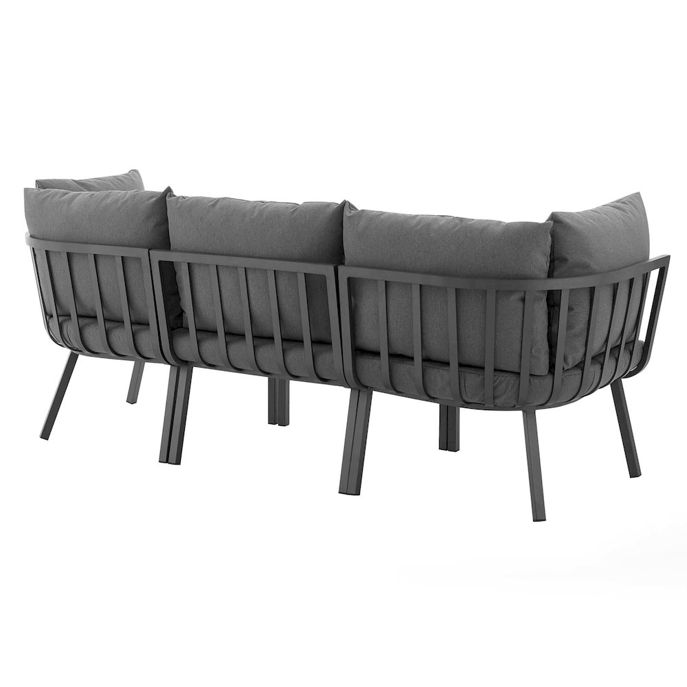 Riverside 3 Piece Outdoor Patio Aluminum Sectional Sofa Set. Picture 4