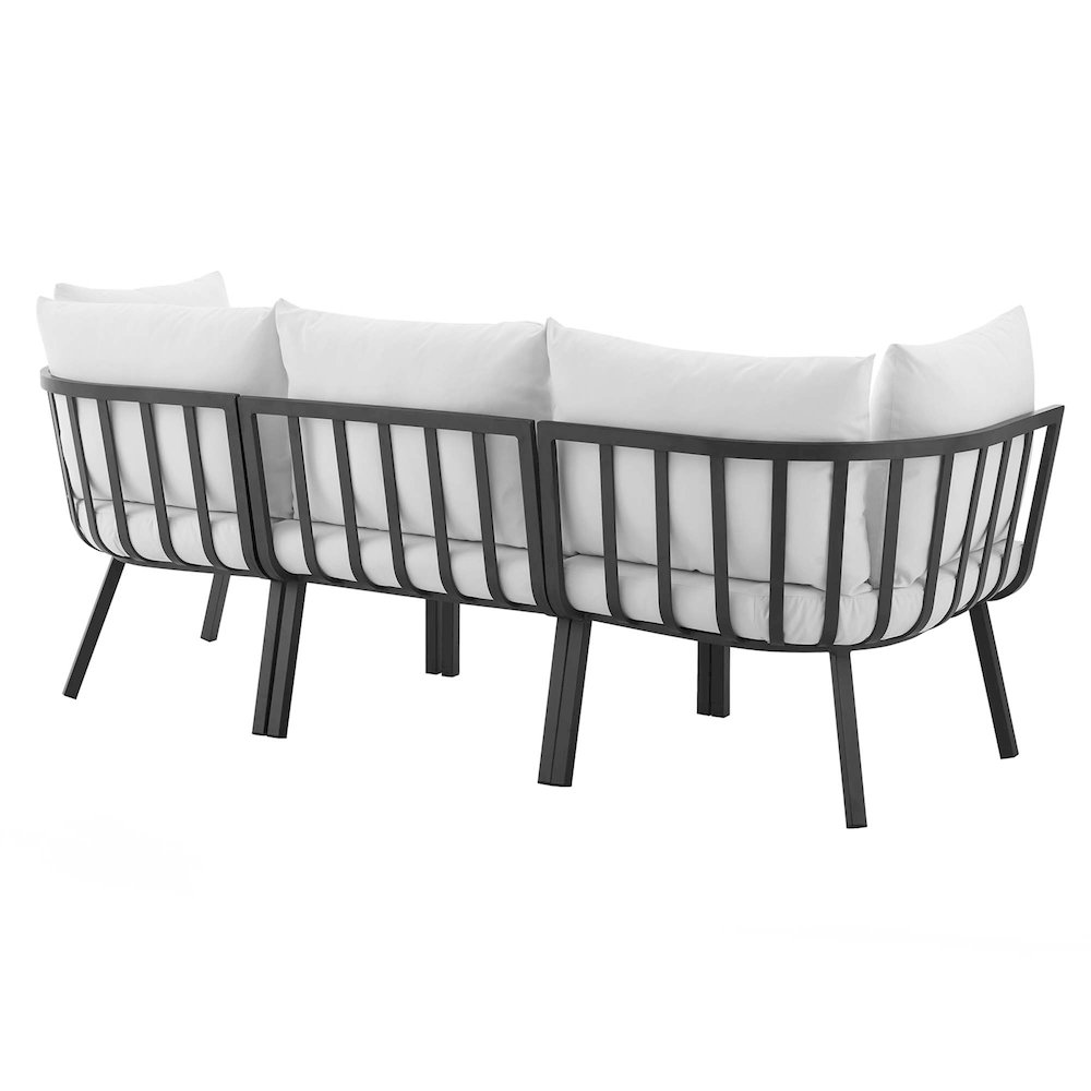 Riverside 3 Piece Outdoor Patio Aluminum Sectional Sofa Set. Picture 4
