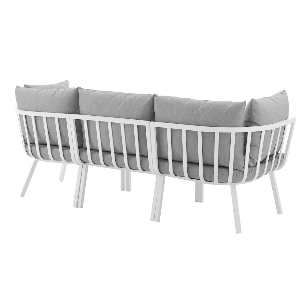 Riverside 3 Piece Outdoor Patio Aluminum Sectional Sofa Set. Picture 4