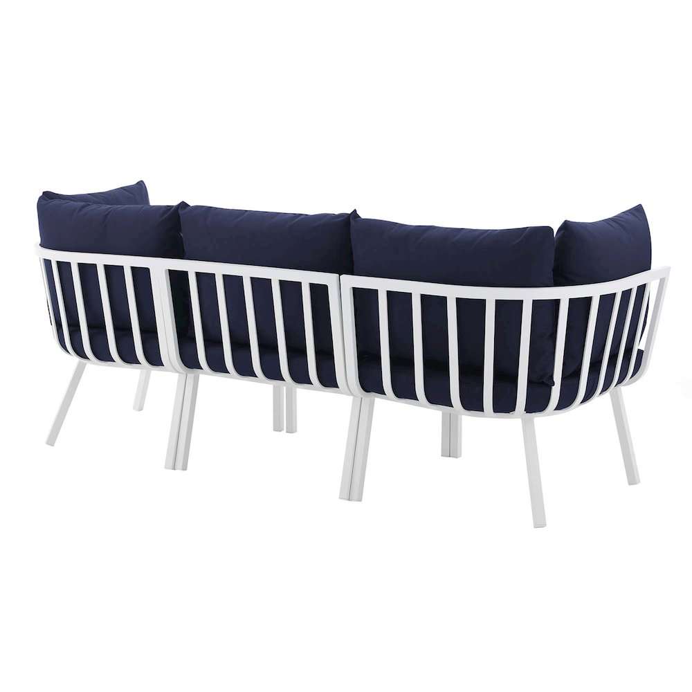 Riverside 3 Piece Outdoor Patio Aluminum Sectional Sofa Set. Picture 3
