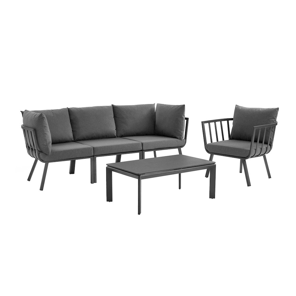 Riverside 5 Piece Outdoor Patio Aluminum Set. Picture 1
