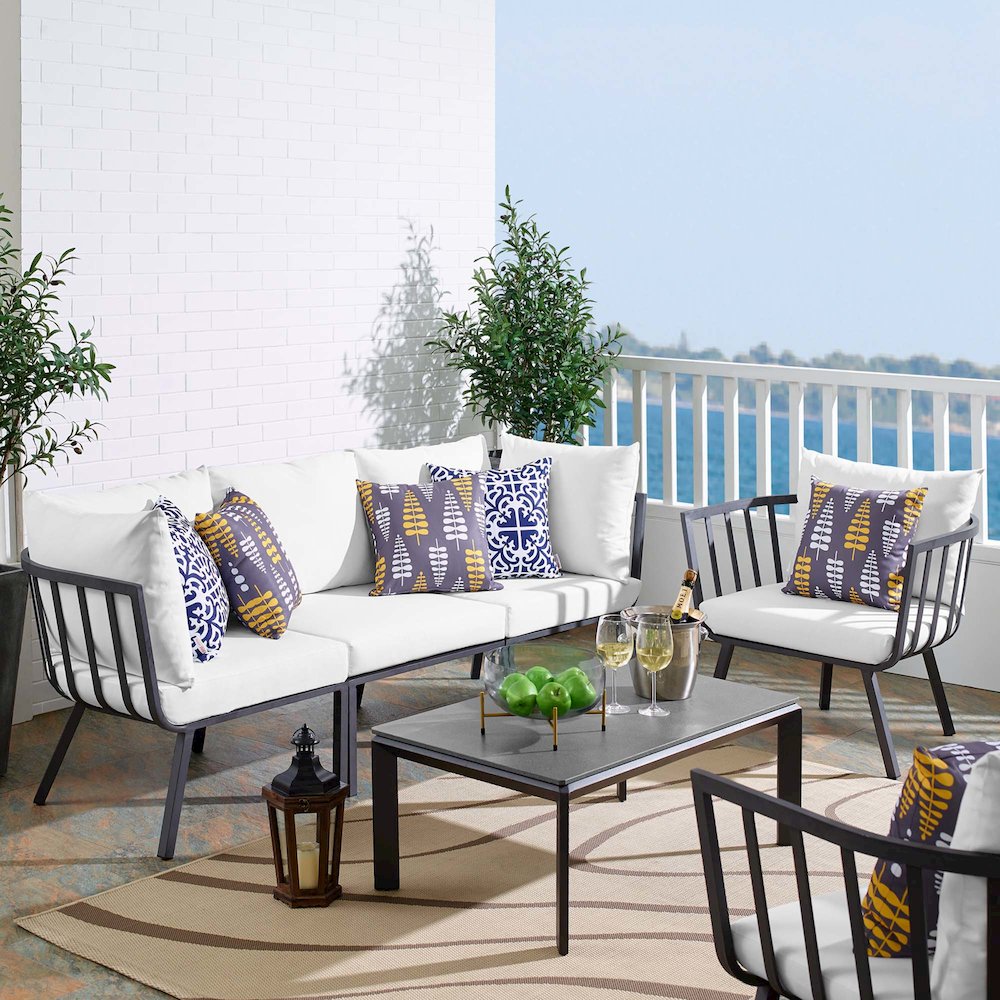 Riverside 5 Piece Outdoor Patio Aluminum Set. Picture 14