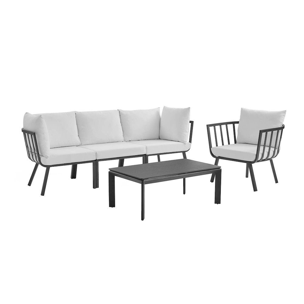 Riverside 5 Piece Outdoor Patio Aluminum Set. Picture 1