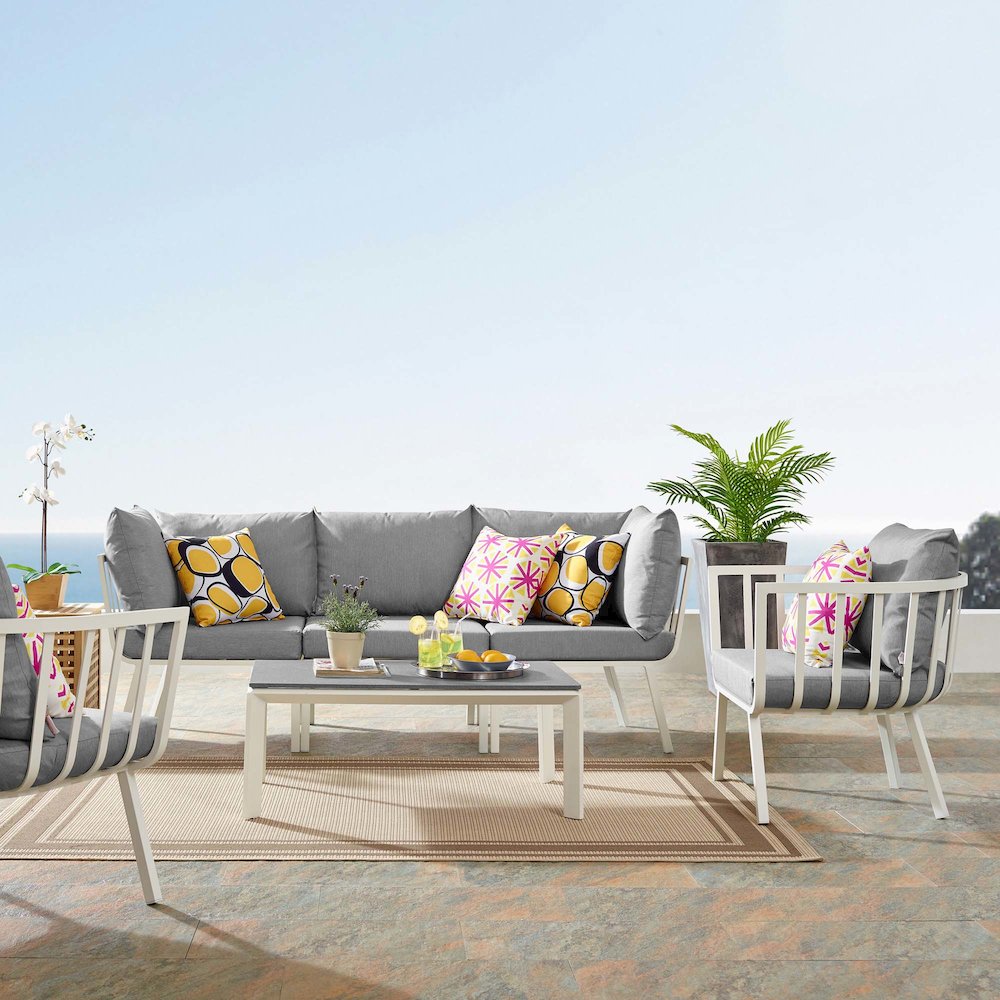 Riverside 5 Piece Outdoor Patio Aluminum Set. Picture 13