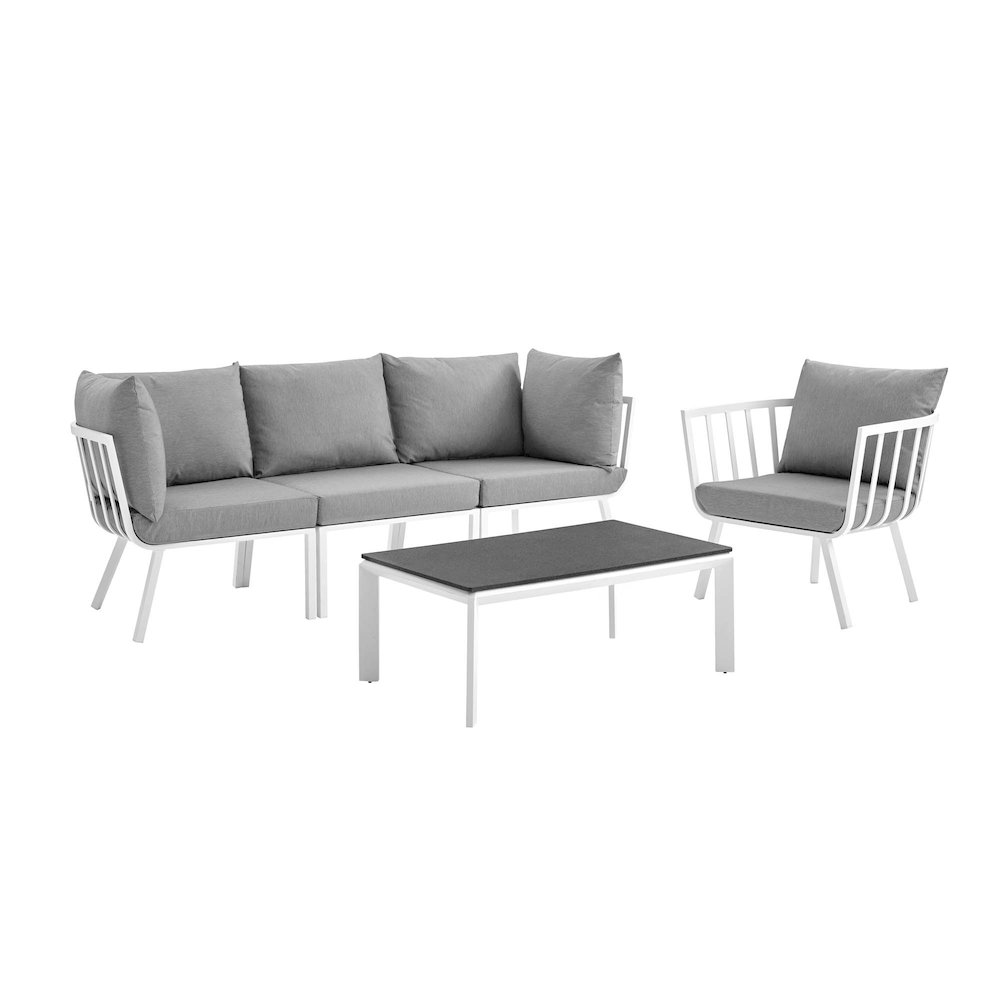 Riverside 5 Piece Outdoor Patio Aluminum Set. Picture 1