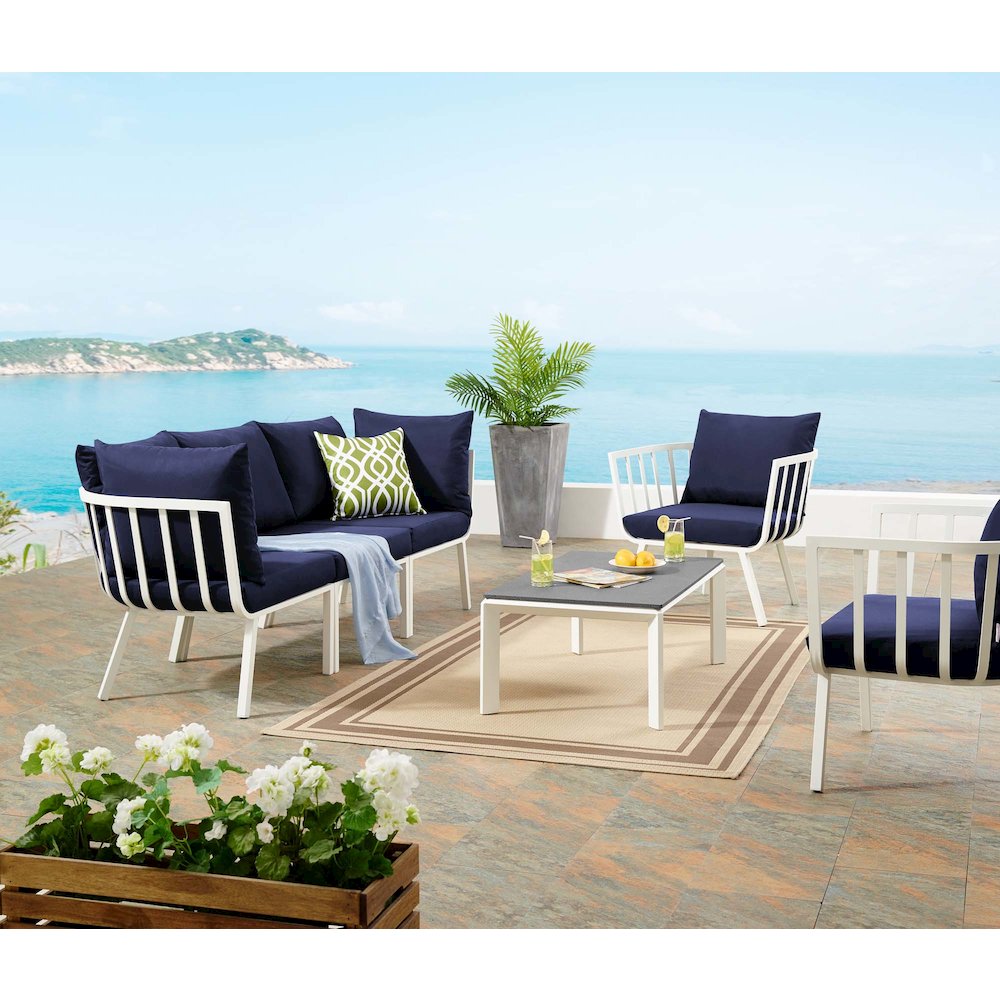 Riverside 5 Piece Outdoor Patio Aluminum Set. Picture 17