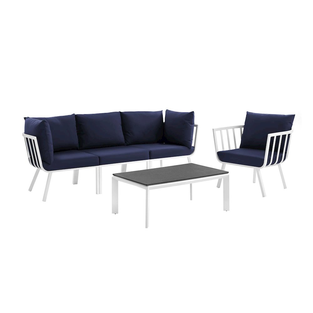 Riverside 5 Piece Outdoor Patio Aluminum Set. Picture 1