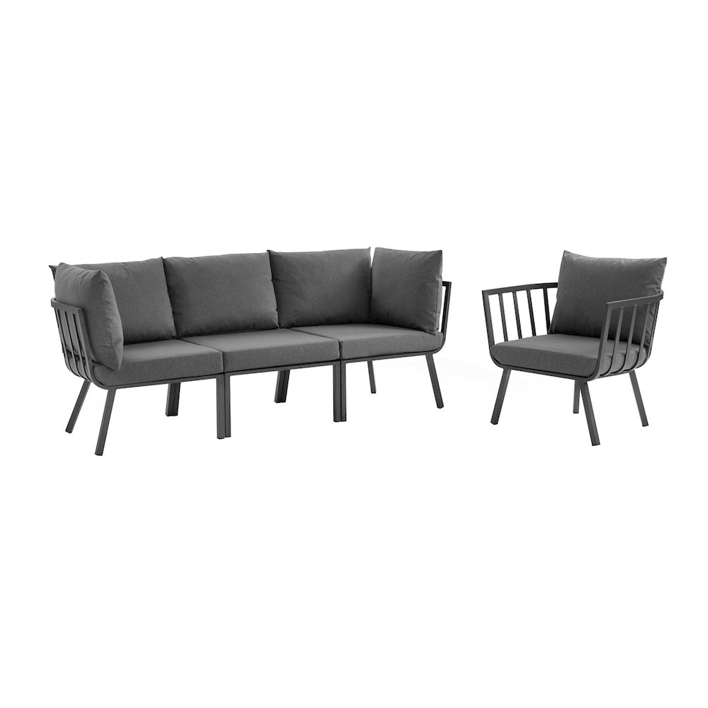 Riverside 4 Piece Outdoor Patio Aluminum Set. Picture 1