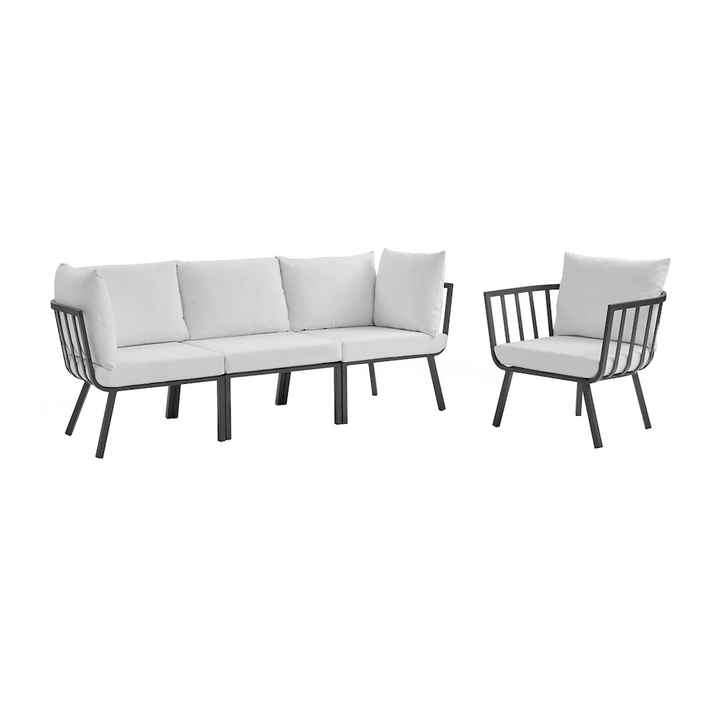 Riverside 4 Piece Outdoor Patio Aluminum Set. Picture 1