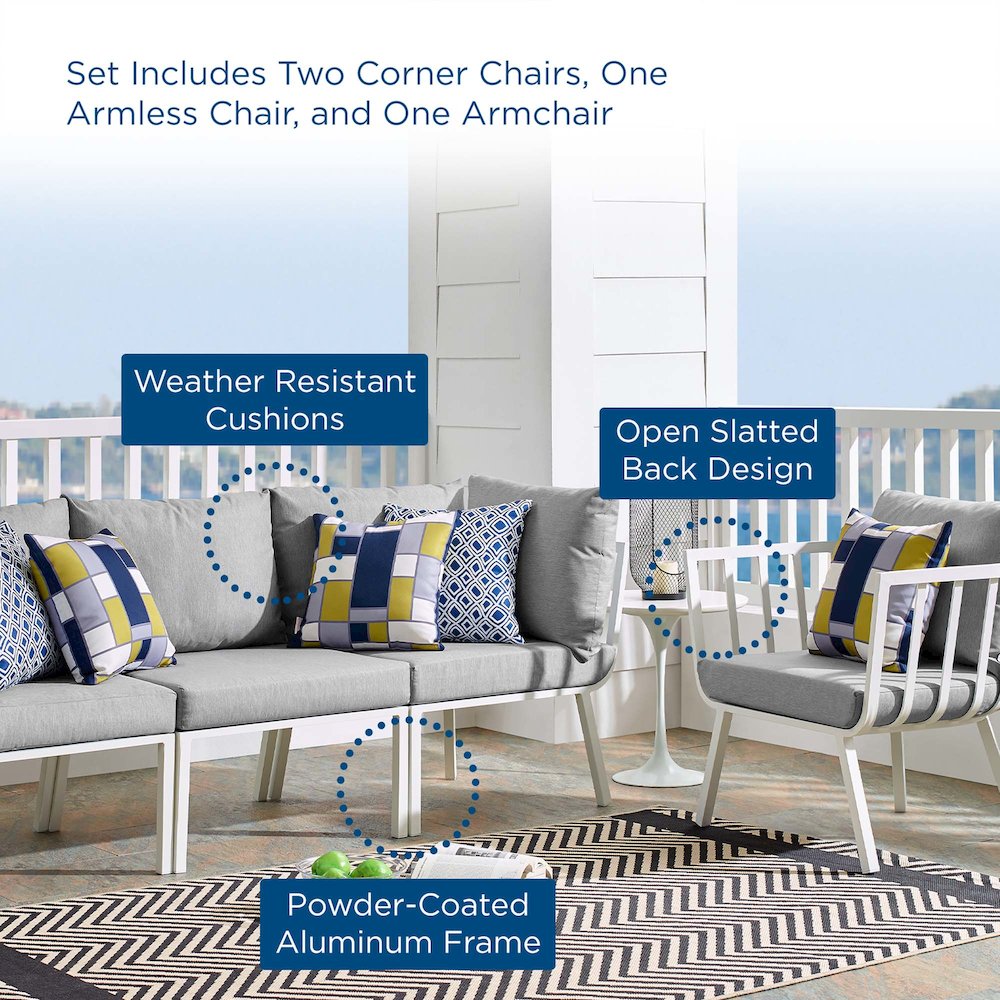 Riverside 4 Piece Outdoor Patio Aluminum Set. Picture 18