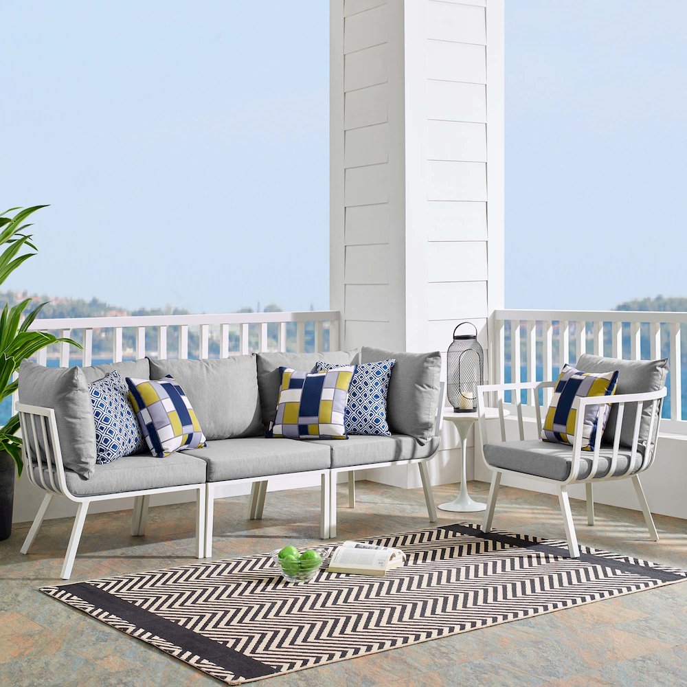 Riverside 4 Piece Outdoor Patio Aluminum Set. Picture 17