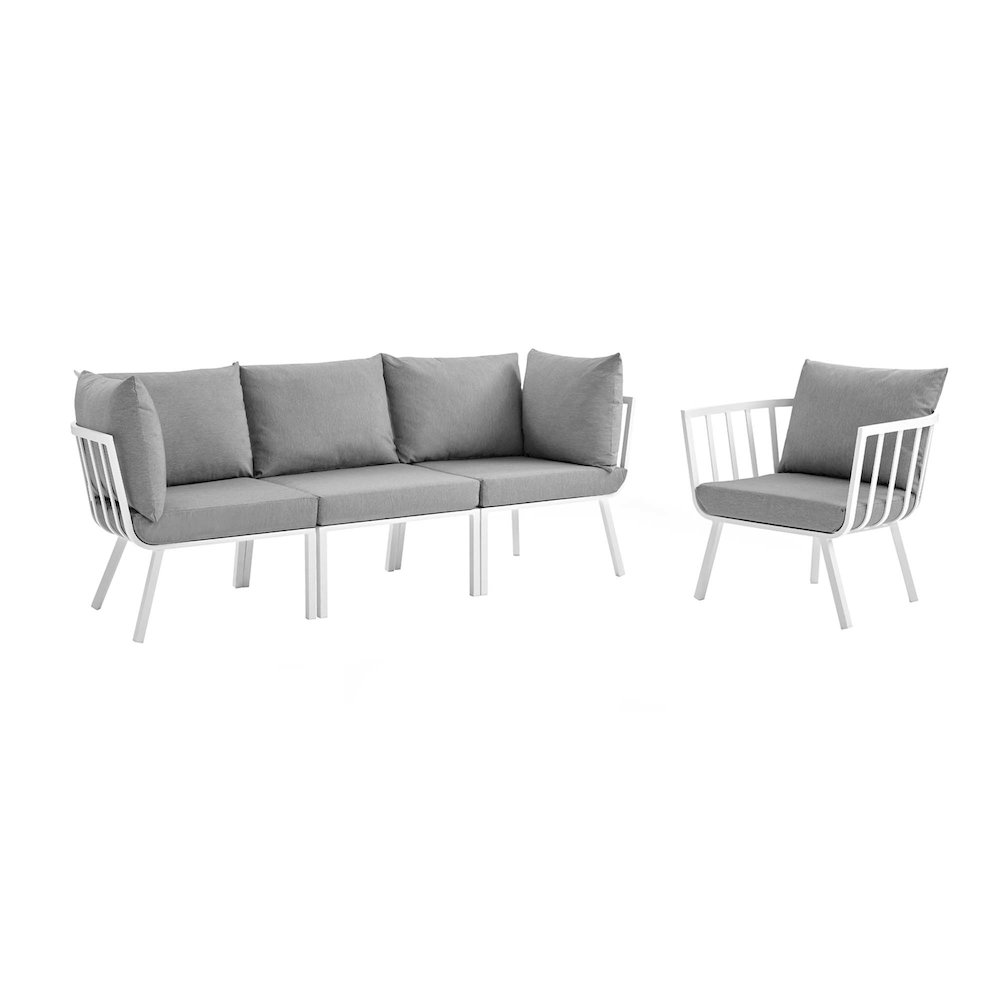 Riverside 4 Piece Outdoor Patio Aluminum Set. Picture 1