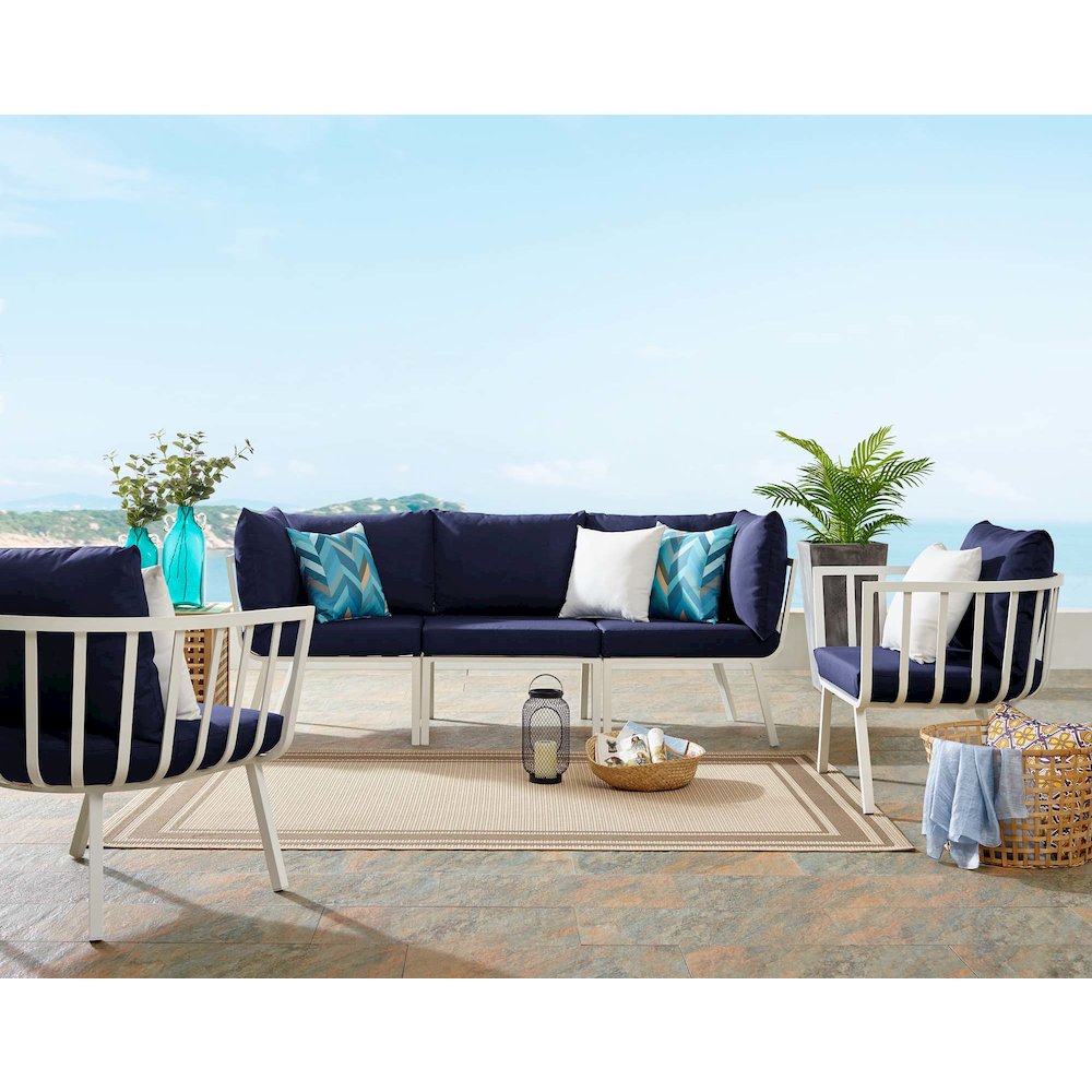 Riverside 4 Piece Outdoor Patio Aluminum Set. Picture 17