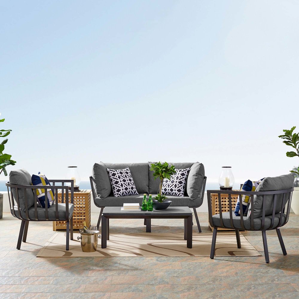 Riverside 5 Piece Outdoor Patio Aluminum Set. Picture 14