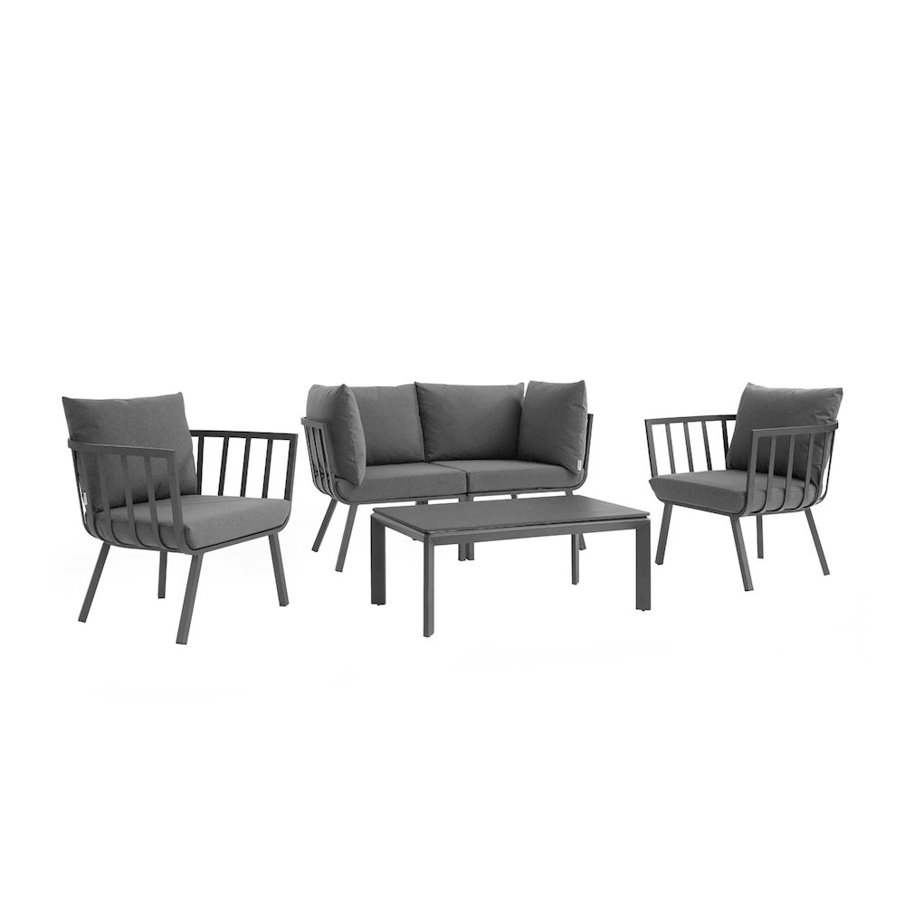 Riverside 5 Piece Outdoor Patio Aluminum Set. Picture 1