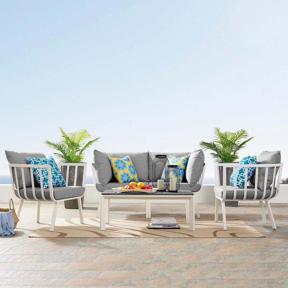 Riverside 5 Piece Outdoor Patio Aluminum Set. Picture 15