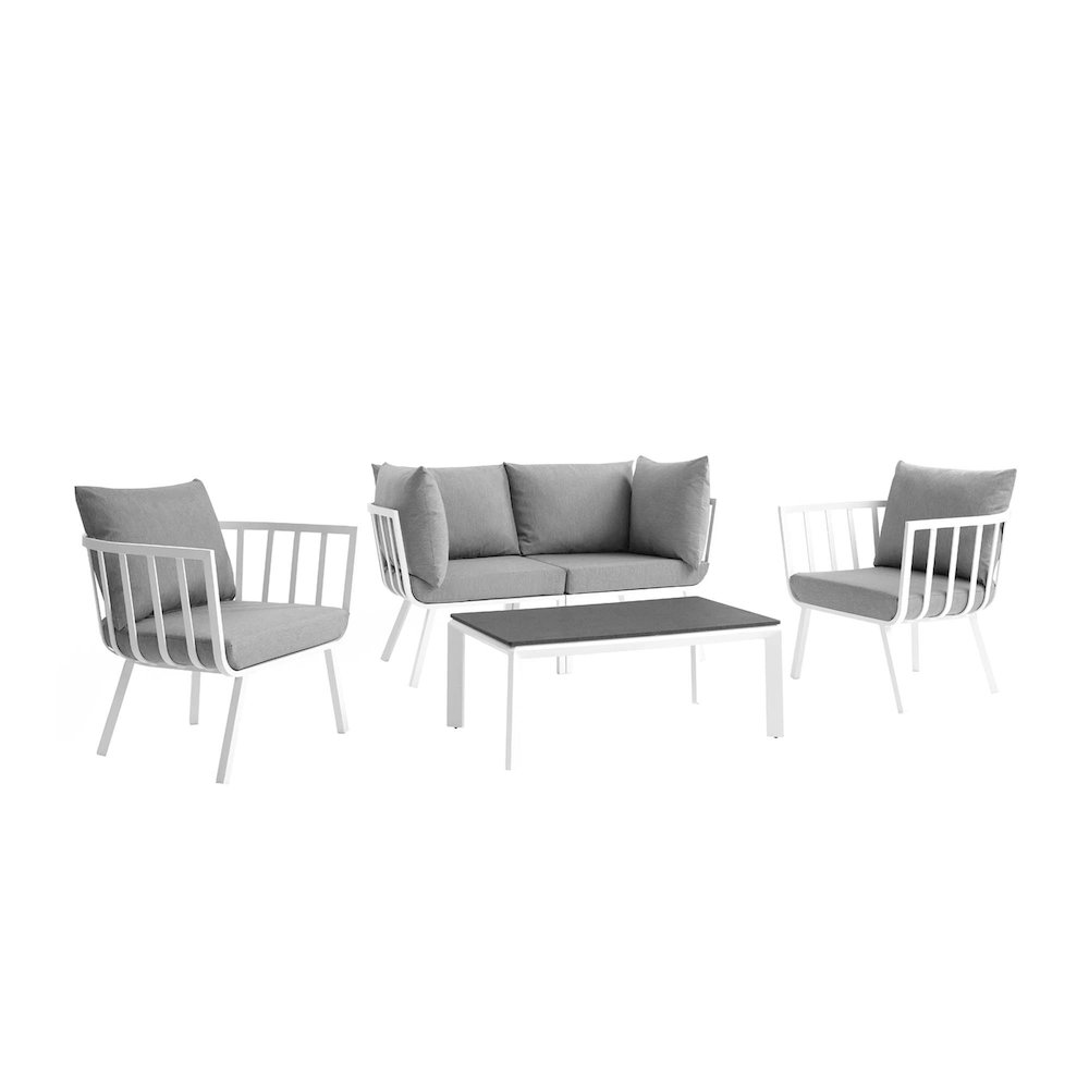Riverside 5 Piece Outdoor Patio Aluminum Set. Picture 1
