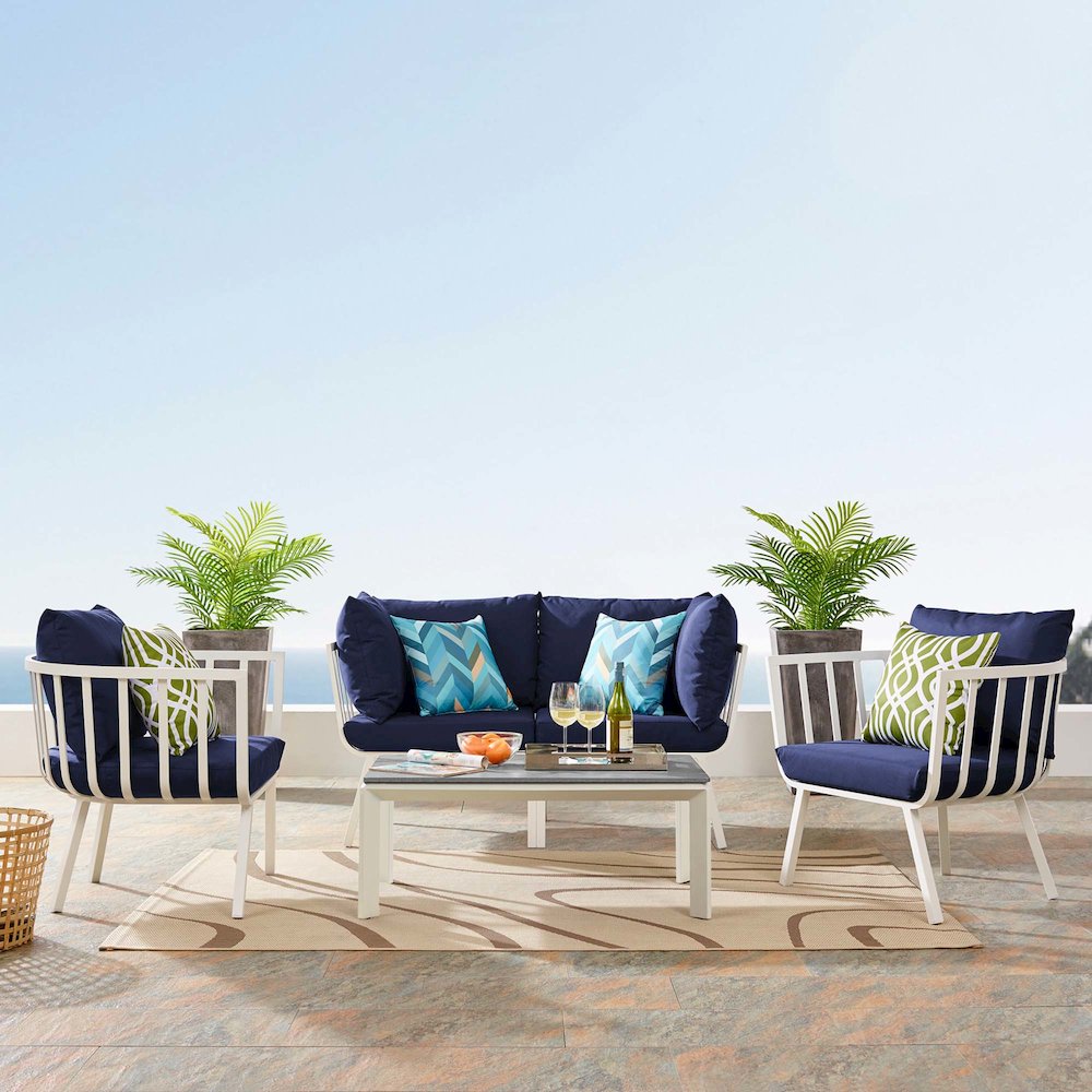 Riverside 5 Piece Outdoor Patio Aluminum Set. Picture 14