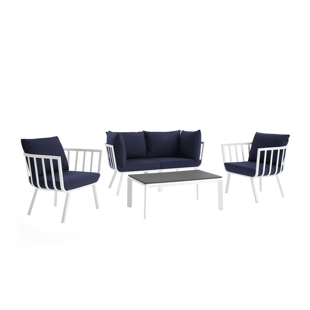 Riverside 5 Piece Outdoor Patio Aluminum Set. Picture 1