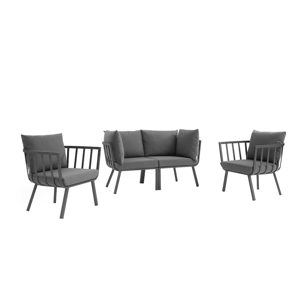Riverside 4 Piece Outdoor Patio Aluminum Set. Picture 1