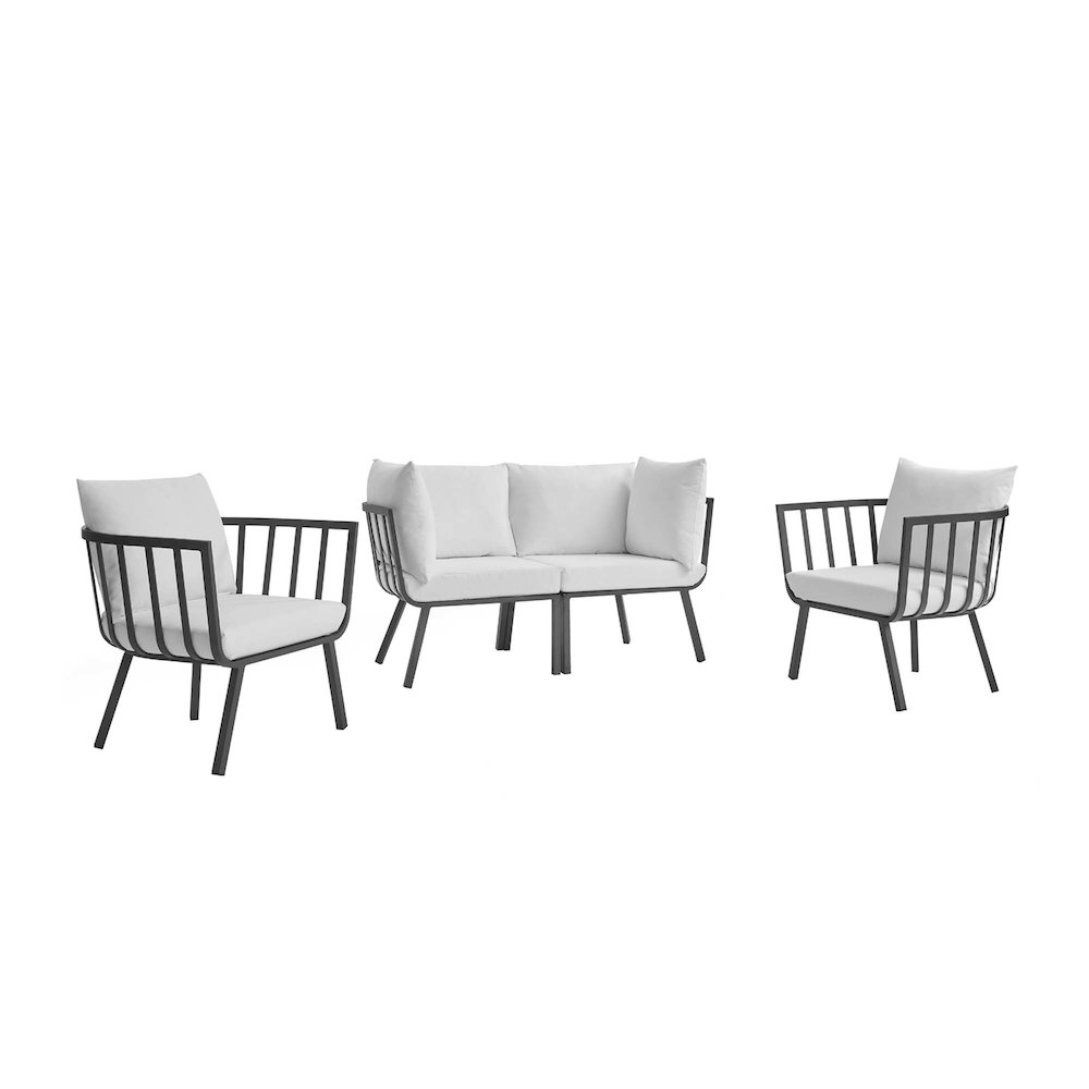 Riverside 4 Piece Outdoor Patio Aluminum Set. Picture 1