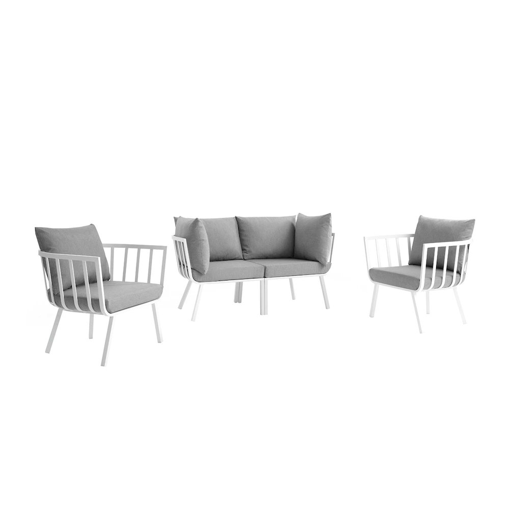 Riverside 4 Piece Outdoor Patio Aluminum Set. Picture 1