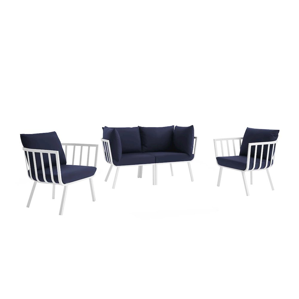 Riverside 4 Piece Outdoor Patio Aluminum Set. Picture 1