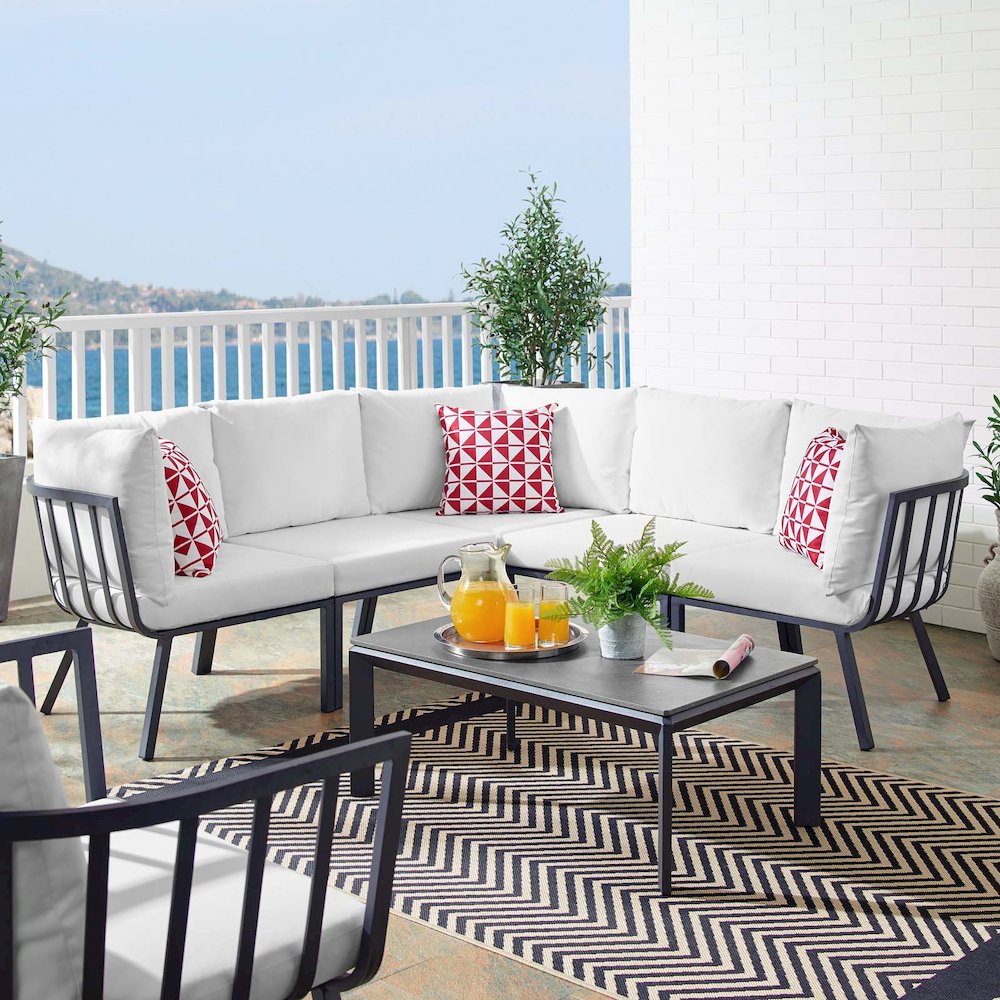 Riverside 6 Piece Outdoor Patio Aluminum Set. Picture 12