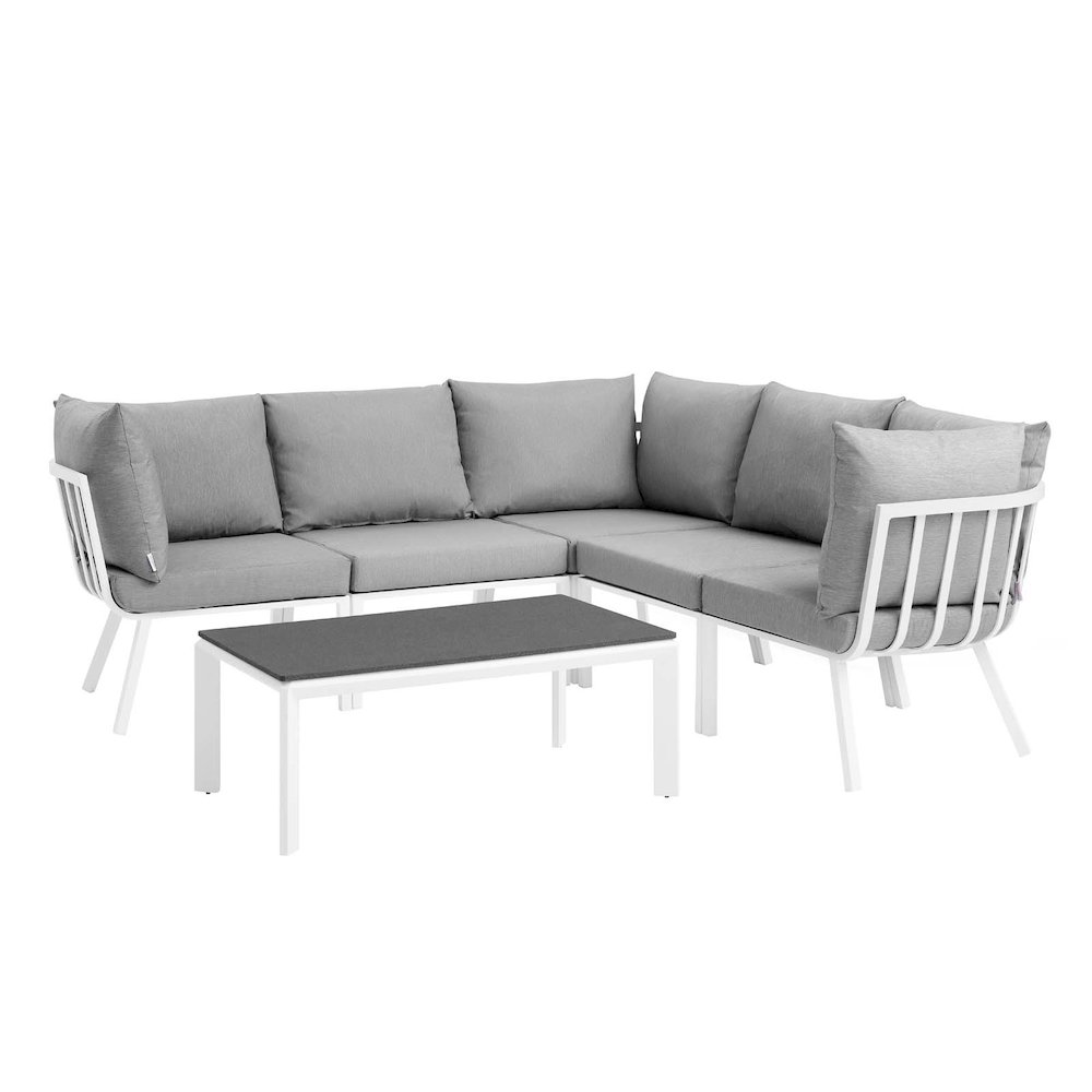 Riverside 6 Piece Outdoor Patio Aluminum Set. Picture 1